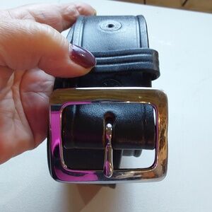 Don Hume| Men's Black Leather Belt/Tactical Solid Brass Silver Buckle Wide '36